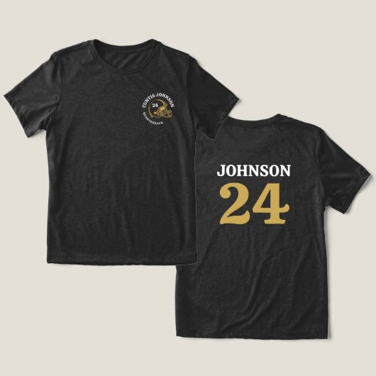 Football Helm Aangepaste naam en nummer Tri-Blend Shirt (Ontwerp Voorkant & Achterkant)