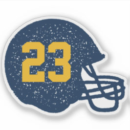 Football helm gepersonaliseerd marinegeel goud sticker