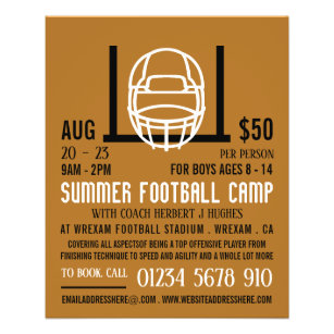 Football Helm & Goal, Football Camp Adverteren Flyer