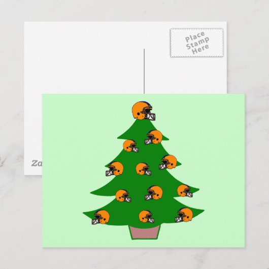 Football Helm Kerstboom Feestdagenkaart (Voorkant / Achterkant)