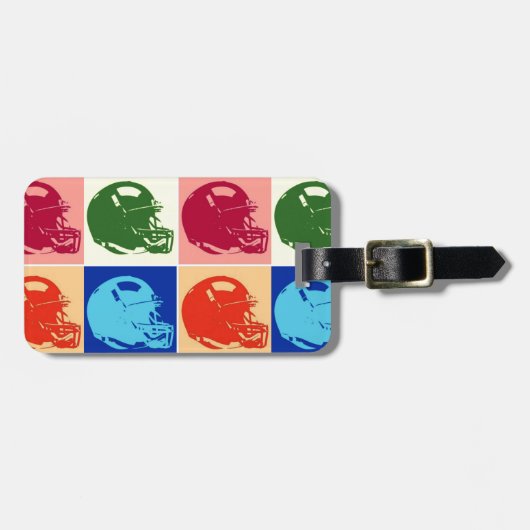 Football Helm Pop Art Travel Bagagelabel (Voorkant horizontaal)