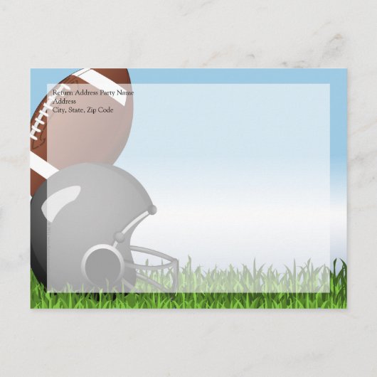 Football Helmet/Ball Uitnodiging Briefkaart (Achterkant)