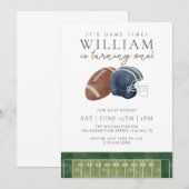 Football Helmet Birthday Game Day Kaart (Voorkant / Achterkant)