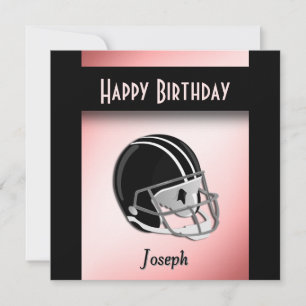 Football Helmet Birthday Party Invitation Kaart