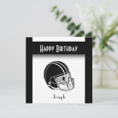 Football Helmet Birthday Party Invitation Kaart (Staand voorkant)