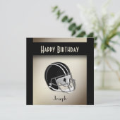 Football Helmet Birthday Party Invitation Kaart (Staand voorkant)