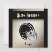 Football Helmet Birthday Party Invitation Kaart (Voorkant)