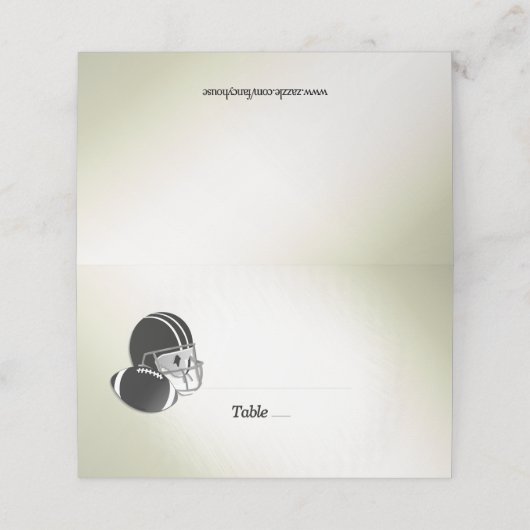 Football Helmet en winkelontwerp Plaatskaartje (Buitenkant ongevouwen)