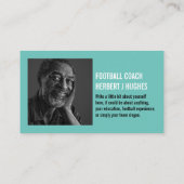 Football Helmet & Goal, Football Coach-foto Visitekaartje (Achterkant)