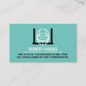 Football Helmet & Goal, Football Coach-foto Visitekaartje (Voorkant)