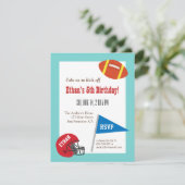 Football Helmet Kids Verjaardagsfeest Kaart (Staand voorkant)