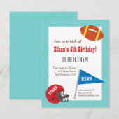 Football Helmet Kids Verjaardagsfeest Kaart (Voorkant / Achterkant)