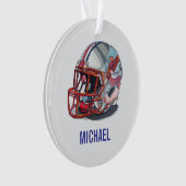 Football Helmet Pop Art Motivational Name Ornament (voorkant)