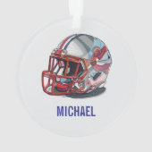Football Helmet Pop Art Motivational Name Ornament (achterkant)