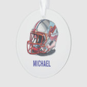 Football Helmet Pop Art Motivational Name Ornament (voorkant)