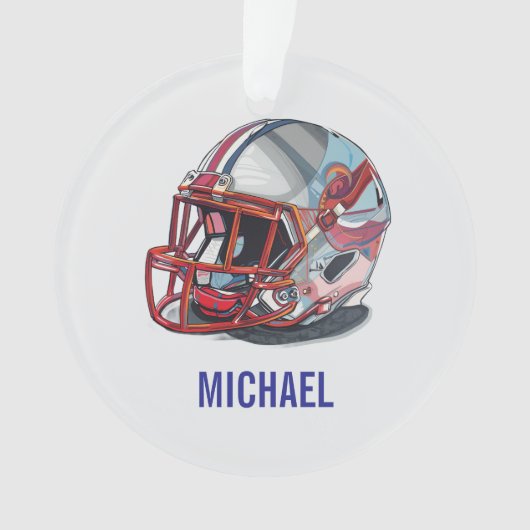 Football Helmet Pop Art Motivational Name Ornament (voorkant)