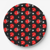 Football Helmet Sports Red Black Patroon Papieren Bordje (Voorkant)