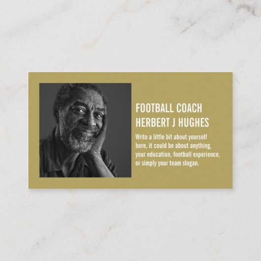 Football Helmet, voetballer, Football coach foto Visitekaartje (Achterkant)