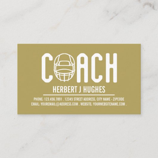 Football Helmet, voetballer, Football coach foto Visitekaartje (Voorkant)