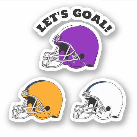 Football Helmets Sports Sticker (Voorkant)