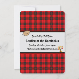 Football Herfst Fun Bonfire  Uitnodiging