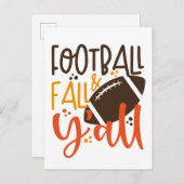 Football Herfst & Y'all Briefkaart (Voorkant / Achterkant)