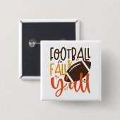 Football Herfst & Y'all Vierkante Button 5,1 Cm (Voorkant /achterkant)