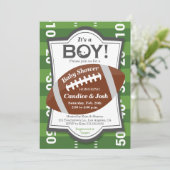 Football Het is een Baby shower-uitnodiging voor e Kaart (Staand voorkant)