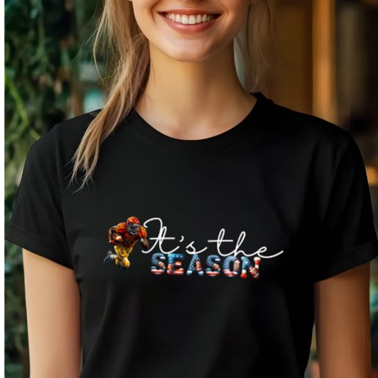 football "Het is het seizoen" Tri-Blend Shirt