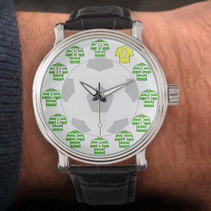 Football Horloge - met Groen gehoorzame Shirten