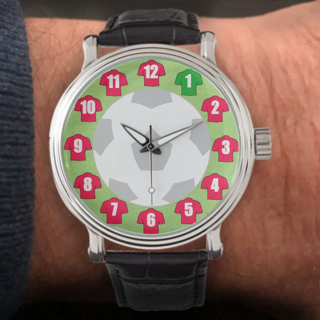 Football Horloge - met rode Shirten (Creator heeft geüpload)