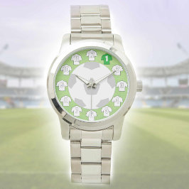 Football Horloge - met witte Shirten