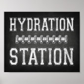 Football HYDRATION STATION Sign Chalk Print (Voorkant)