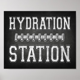 Football HYDRATION STATION Sign Chalk Print