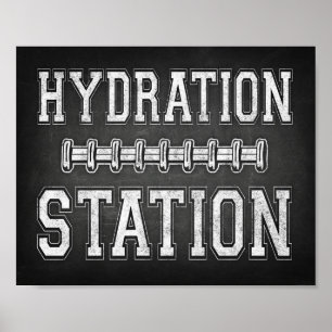 Football HYDRATION STATION Sign Chalk Print
