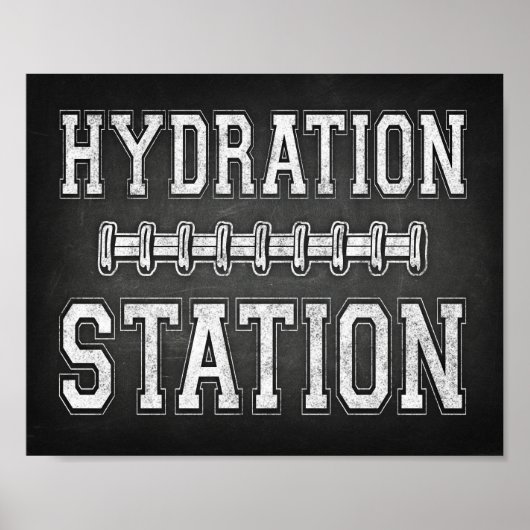 Football HYDRATION STATION Sign Chalk Print (Voorkant)