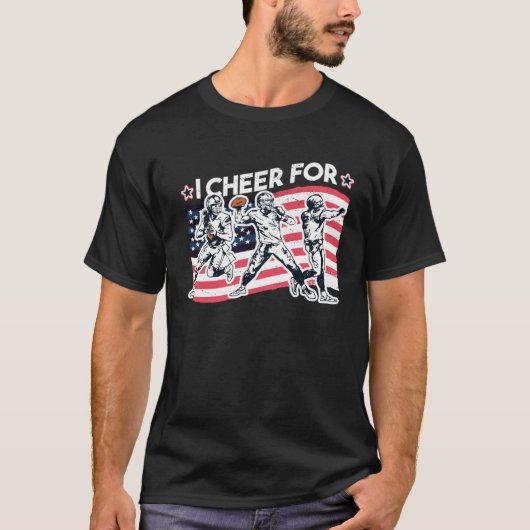 Football I cheer for the quarterback For quarterba T-shirt (Voorkant)