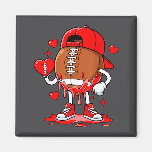 Football Ice Cream Valentine Dripng Game Day Men B Magneet (Voorkant)