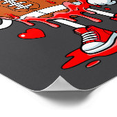 Football Ice Cream Valentine Dripng Game Day Men B Poster (Hoek)