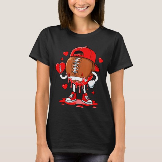 Football Ice Cream Valentine Dripng Game Day Men B T-shirt (Voorkant)
