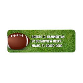 Football in de gras etiket