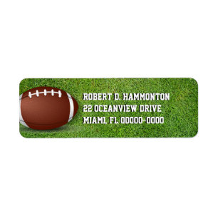 Football in de gras etiket