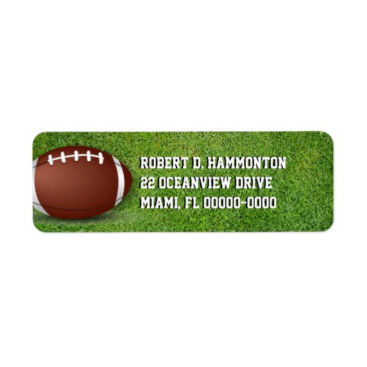 Football in de gras etiket (Voorkant)