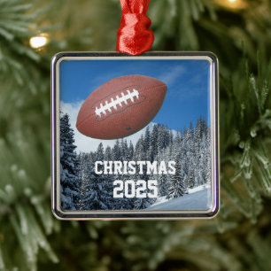 Football in de luchtversiering metalen ornament