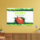 FOOTBALL IN GROENE Bar Mitzvah Teken in Geheugenbo Canvas Afdruk (Insitu (Woonkamer))