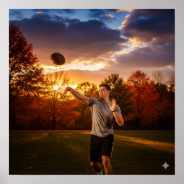 Football in het najaar poster