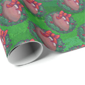 Football in kerstmis: groen cadeaupapier (Rol Hoek)