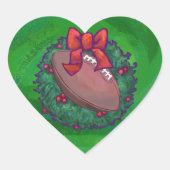 Football in kerstmis: groen hart sticker (Voorkant)