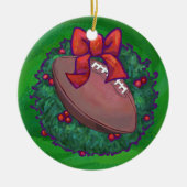 Football in kerstmis: groen keramisch ornament (Voorkant)