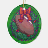 Football in kerstmis: groen keramisch ornament (Links)